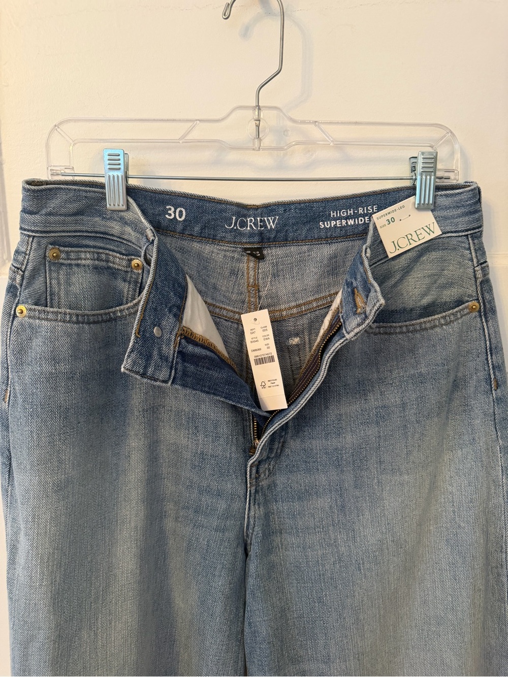 J. Crew High Rise Super Wide-Leg Jeans. Size 30. Elliot wash - Picture 7 of 16